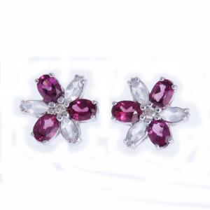 ブラックダイヤ ピアス K10WG ブラックダイヤモンド クロス 十字架