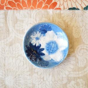 工房ゆずりは おしゃれ鉢 色彩花 瀬戸焼 花柄 女性だけの工房 手描き