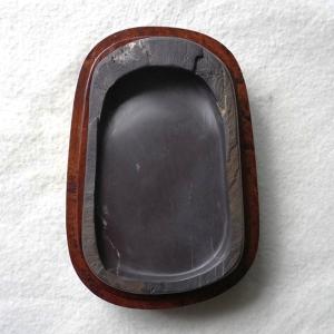 端渓硯 老麻子坑 6吋 蛋型 淌池硯 一品物 すずり : 書道用品 緑風店