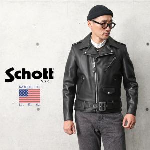 Schott レザーシングルライダース 美品 サイズ42 USA製ヴィンテージ