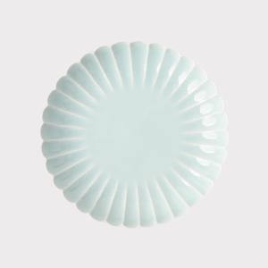 菊彫皿 7寸皿 青白 菊皿 中皿 おしゃれ 21cm 菊彫り しのぎ 波佐見焼