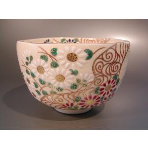 茶道具 抹茶茶碗 色絵 椿画、京都 相模竜泉作、桐共箱 新品。 : 佐藤