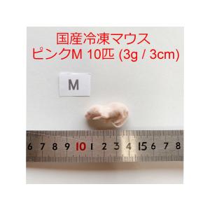 国産 冷凍マウス ピンクマウスM 10匹 冷凍餌 ~3g / 3cm ショップザ