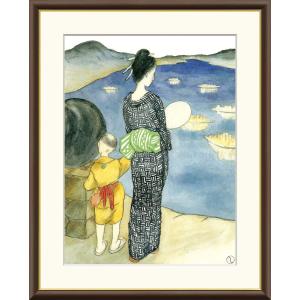 竹久夢二 青い酒 （F4サイズ）（紐・フック付） 日本の名画 約縦42×横