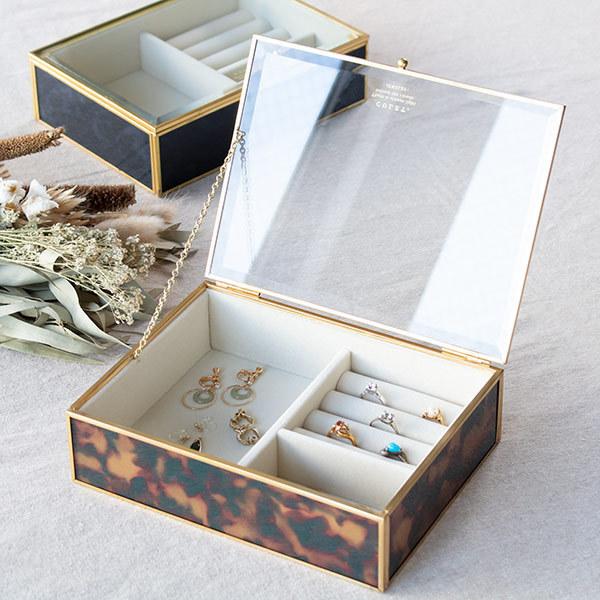 ジュエリーボックス キュレット ガラス アンティーク （ アクセサリー