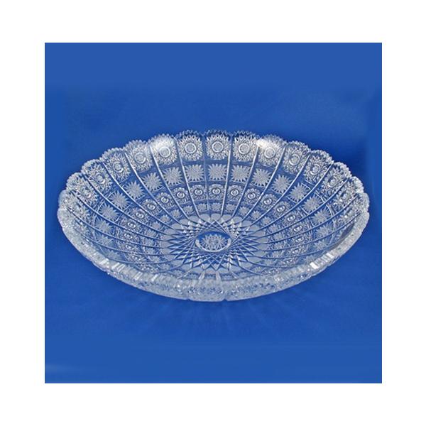 ボヘミアガラス クリスタル ラスカ 楕円 オーバル 大皿 54cm 箱あり