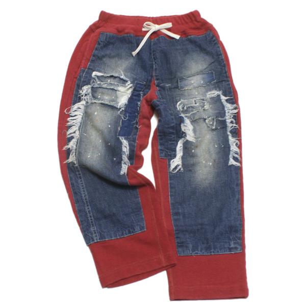 デニムダンガリー DENIM DUNGAREE ヒッコリーリメイクパンツ 01 DENIM