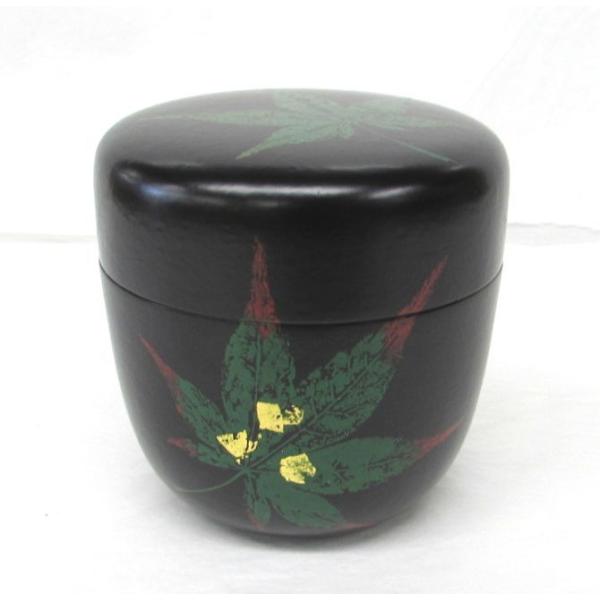 中棗 黒塗一閑 押青楓蒔絵 立ち上がりに流水 山下泰園作 初夏にお使い