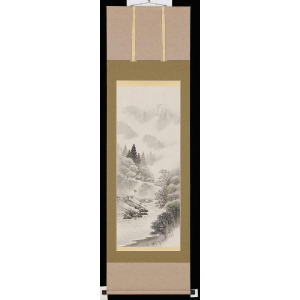 掛軸 水墨山水 森 雪堂 尺五立 掛け軸 : 古都-京都 掛け軸専門店文永堂