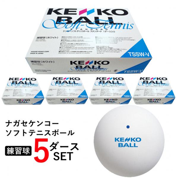ケンコーソフトテニスボール スタンダード 練習球 5ダース 60球入り 12