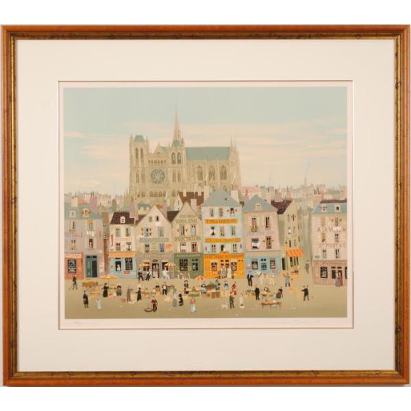 フランス油絵 ミッシェル ドラクロワ F6 【 風景 】手描き 額付き