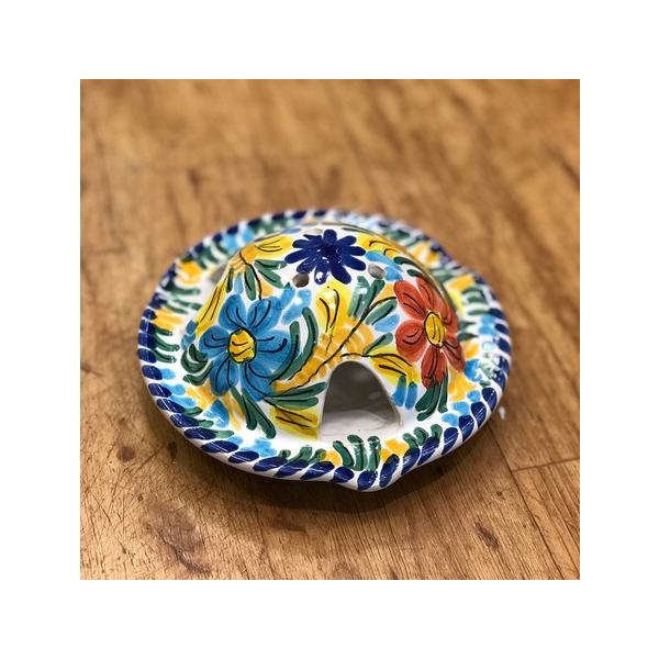 テント アッシュ トレイ フラワー 灰皿 花柄 陶器製 アッシュトレイ