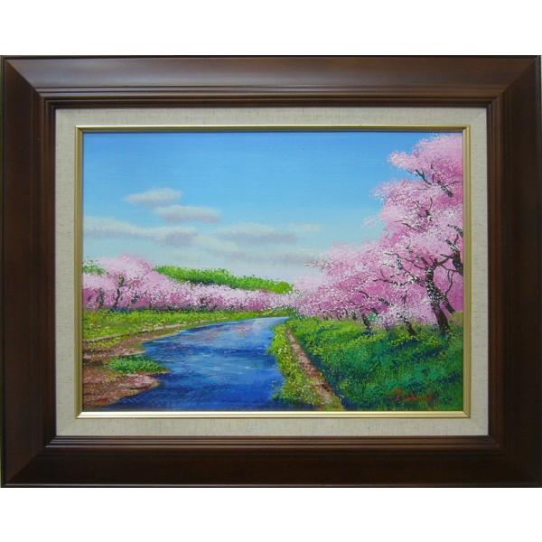 竹内敏彦 絵画 油絵 肉筆油絵 風景画 竹林 コスモス