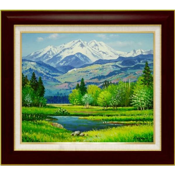 絵画 向井潤吉 乗鞍岳 風景画 油絵 油彩 F6号 直筆 サイン入り 絵画