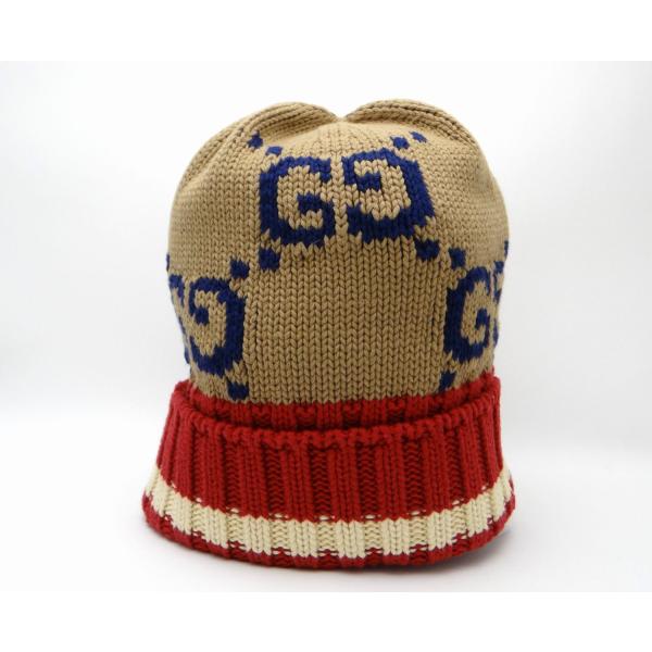 GUCCI（グッチ） GG ビーニー コットン ニット帽 ＃M 58 22cm＜USED