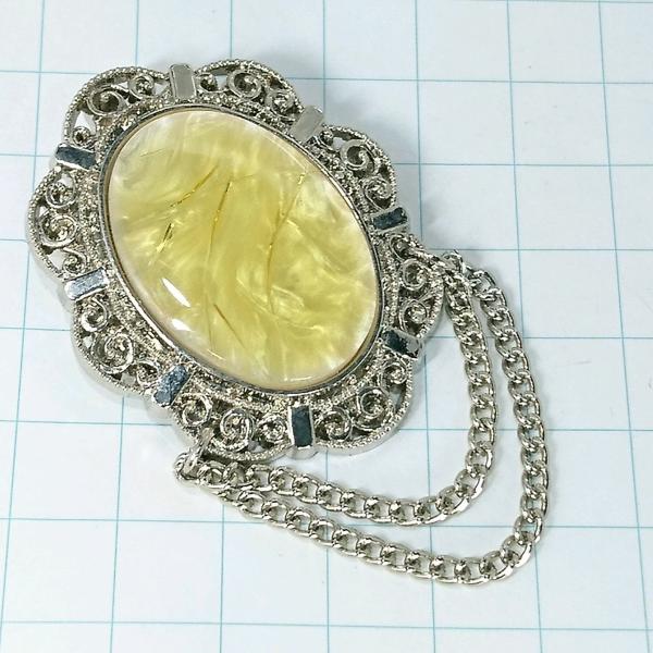 送料無料)ビンテージ☆七宝焼き チェーン☆アンティーク ブローチ