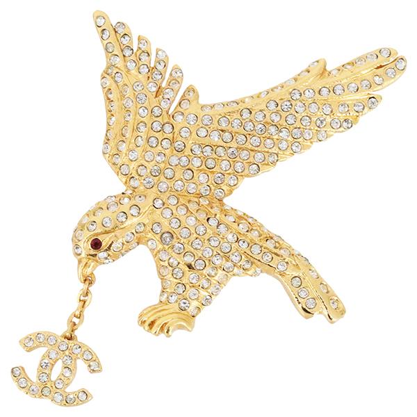 CHANEL（シャネル） ブローチ イーグル CC ラインストーン ゴールド