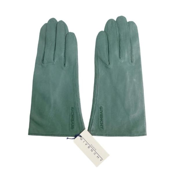 ジバンシー GIVENCHY レザー グローブ 手袋 型押 ロゴ ブラック 本革