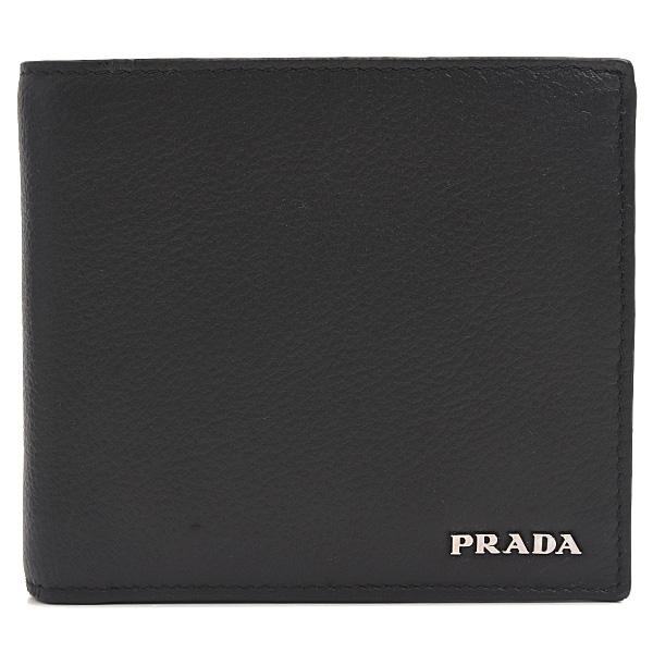 PRADA / 2ツ折サイフ/牛革/BEG/メンズ PRADAのメンズ財布二つ折り