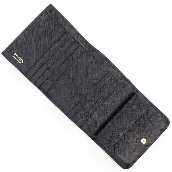 PRADA（プラダ） 財布 三つ折り ブラック 黒 ミニ財布 コンパクト