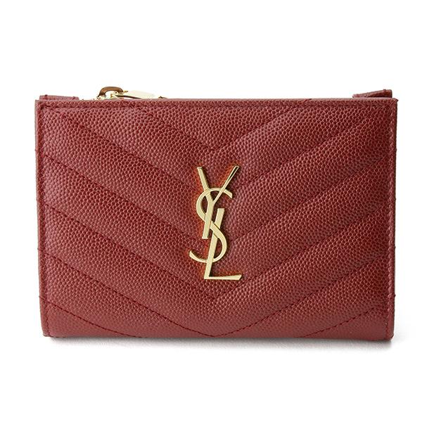 Saint Laurent 二つ折り財布 赤 Yves Saint Laurent イヴ・サン