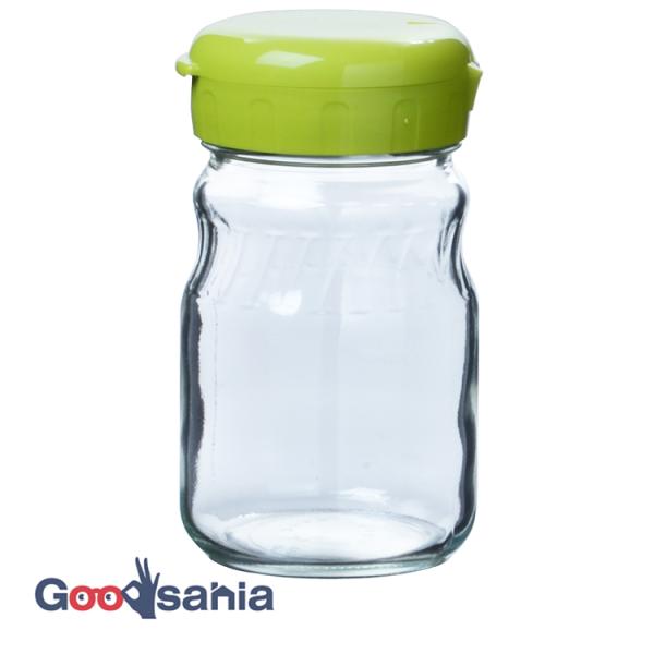 昭和レトロ ガラス瓶 ガラスポット 保存瓶 グリーン 2個セット 昭和