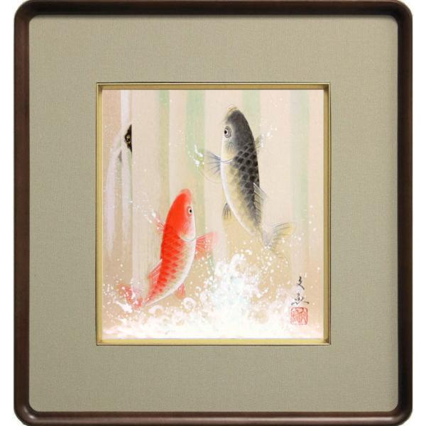 錦鯉 鯉 絵画 錦鯉」4号F 2024 麻紙、岩絵具 #日本画#日本画家