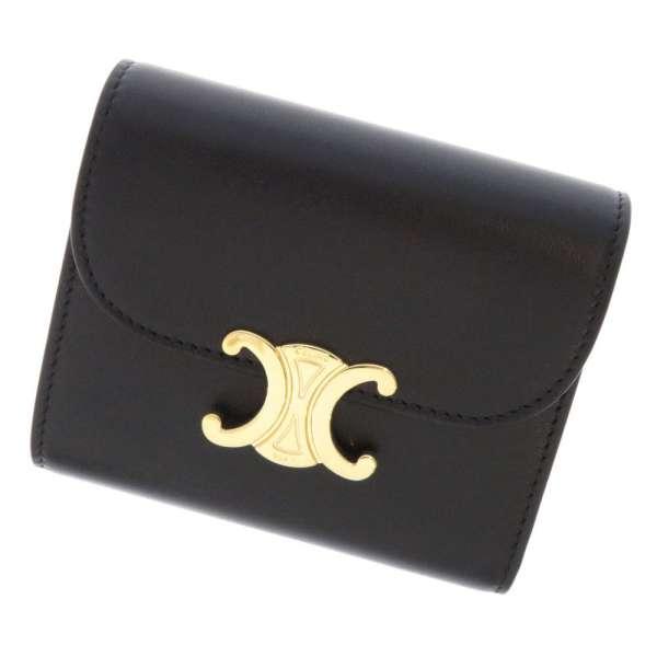 新品】CELINE 三つ折り財布 スモール フラップウォレット トリオンフ 黒