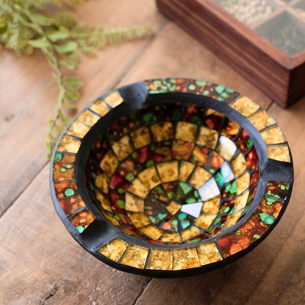 灰皿 ガラス おしゃれ アンティーク 卓上 小物入れ 丸 かわいい 可愛い