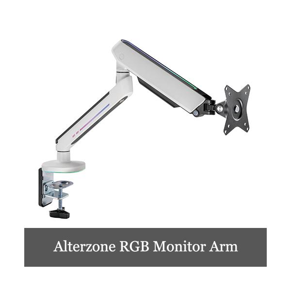 Alterzone ゲーミングモニターアーム シングル 白 RGB 17~34インチ