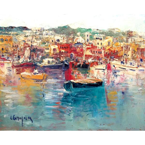 美品】イタリア風景画（サインあり） 絵画 イタリア 古い路地裏の風景