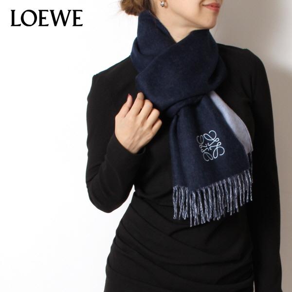 LOEWE（ロエベ） LOEWE ANAGRAM SCARF ウール+カシミヤ バイカラー