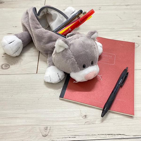 nici（ニキ） フィギュアペンポーチ グレーキャット / ギフト おしゃれ
