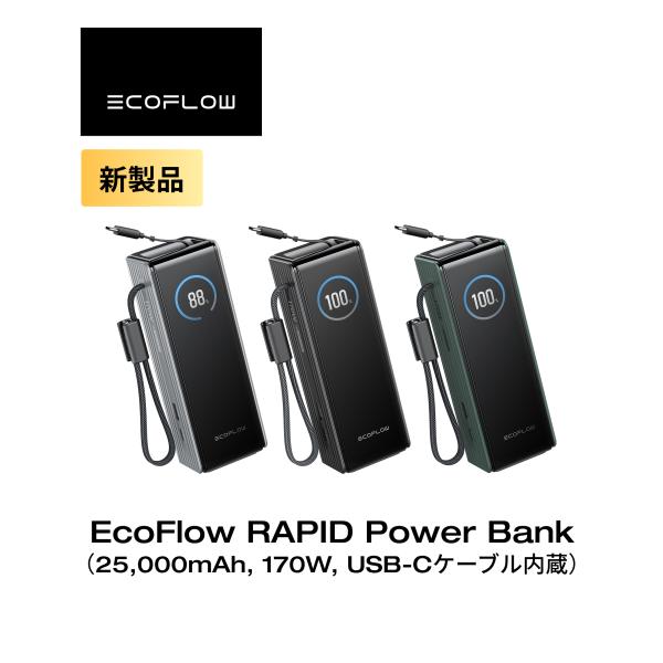 ECOFLOW EcoFlow RAPID Power Bank 25000mAh 最大合計170W出力 USB-C
