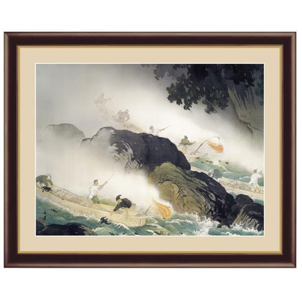 川合玉堂、磯之朝、超希少額装用画版、新品額装付 elegant-club_a032-