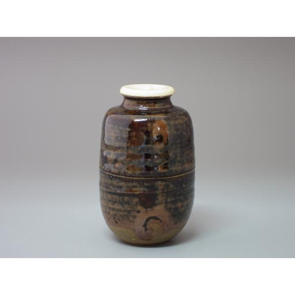 茶道具 瑞光窯造 佐々木八十二作 筒井写 瀬戸茶入 仕覆付 共箱 V 8900