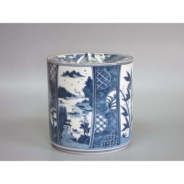 茶道具水差祥瑞青絵水指井上春￼峰造(祥瑞写) NAB1