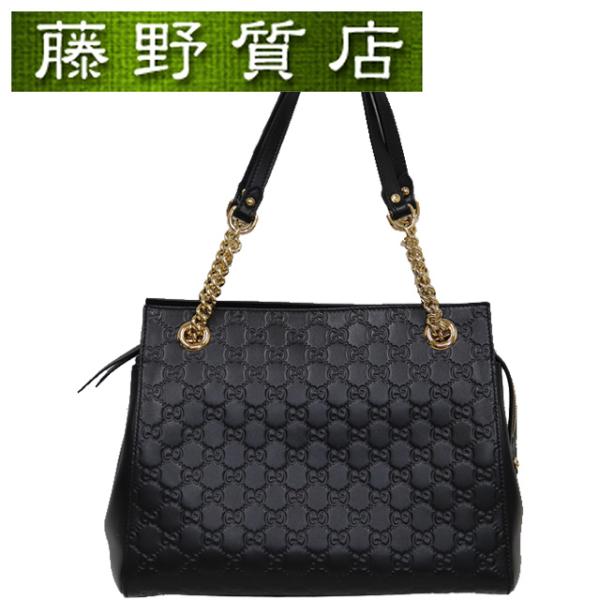 グッチシマ （美品）グッチ GUCCI トート バッグ ショルダー 453773 黒