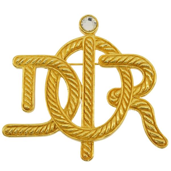 美品【クリスチャンディオール】ブローチ エンブレム archive ゴールド