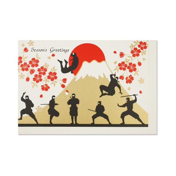 シルククリスマスカード 忍者と富士山｜jxcd-120 : フロンティアYahoo