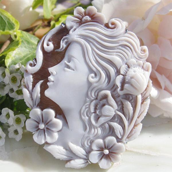 Lisette カメオ ご婦人のブローチ ITARY Lisette カメオ ご婦人の