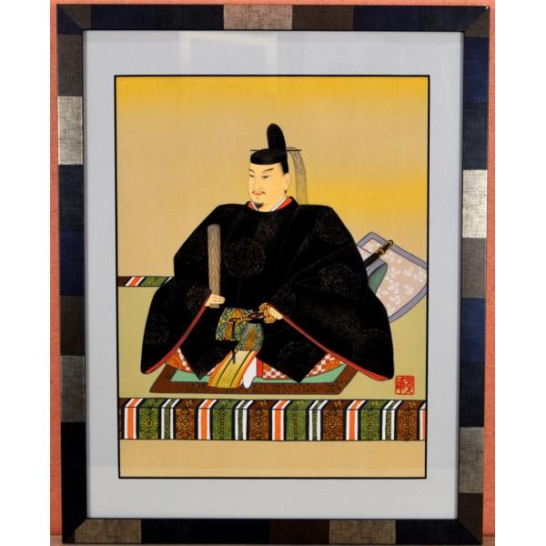 真作】日本画 片山白樹 菅公 天神様 菅原道真公御像 絹本 掛け軸 CM287