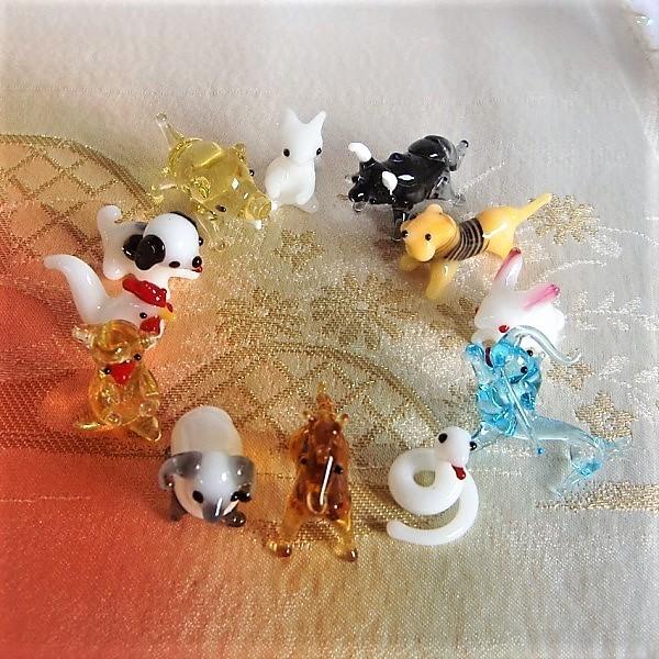 ガラス細工 干支 ミニチュア 雑貨 置物【ミニ十二支/単品販売品