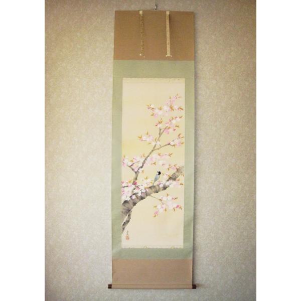掛け軸 一鳳 『 桜 』 絹本 希少 軸装 茶道具 掛軸 美品 です。