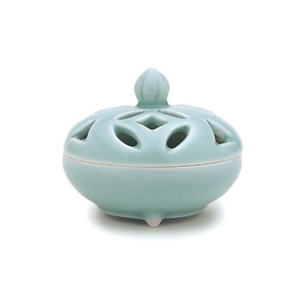 青磁の香炉 青磁香炉 中島宏（造）共箱 人間国宝 | 古美術ささき