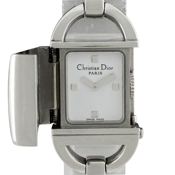 美品】 DIOR パンディオラ スクエア CDロゴブレス シルバー 腕時計