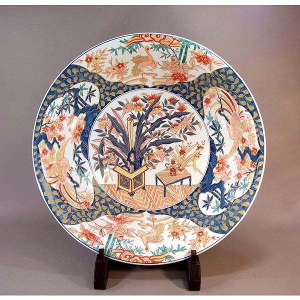 有田焼 古伊万里様式金彩花鳥絵飾り大皿｜陶芸作家 藤井錦彩 作