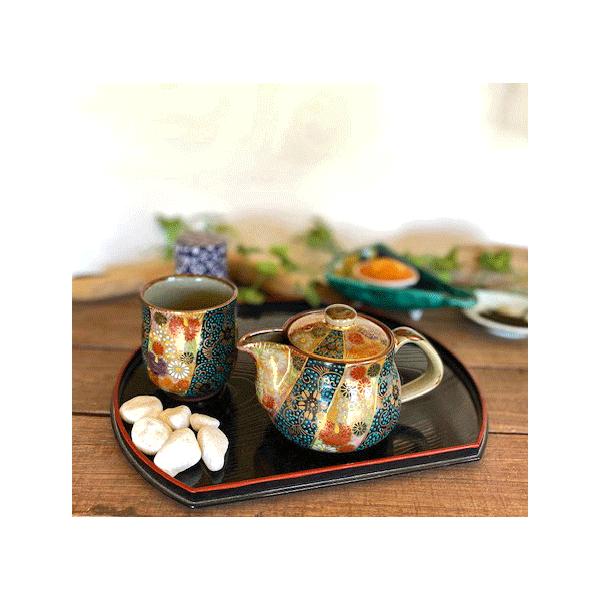 九谷焼 高級 陶磁器 急須2点セット 小 金花詰 青粒 傑作 裏絵(Kutani