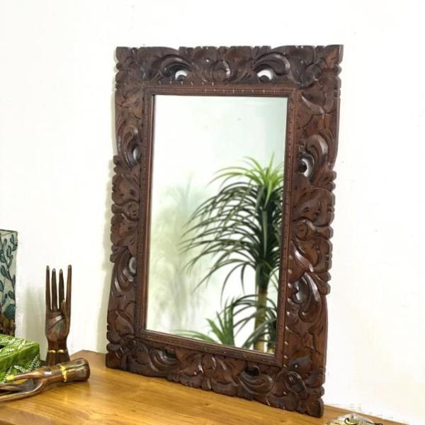 ヴィンテージ 木製 透かし彫り 額装飾 ミュシャ ノスタルジア アート