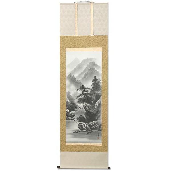 2/4〜2/10限定☆ポイント2倍】掛軸 掛け軸 水墨山水 田中芳園作 : 人形